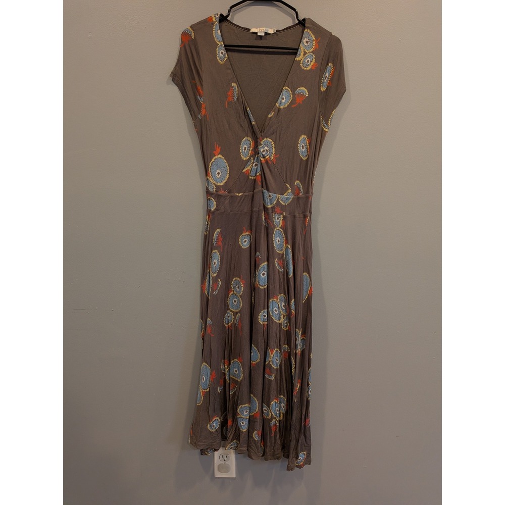 Boden Women‎ Brown Floral Print Midi Wrap Dress UK 14 US 10 Teacher Outfit